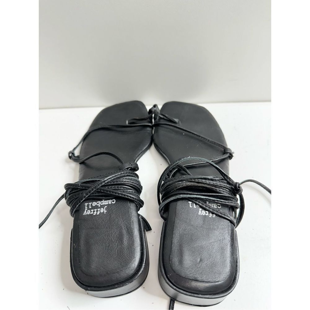 Jeffrey Campbell Black Strappy Lace-Up Block Heel Sandals - Picture 5 of 9
